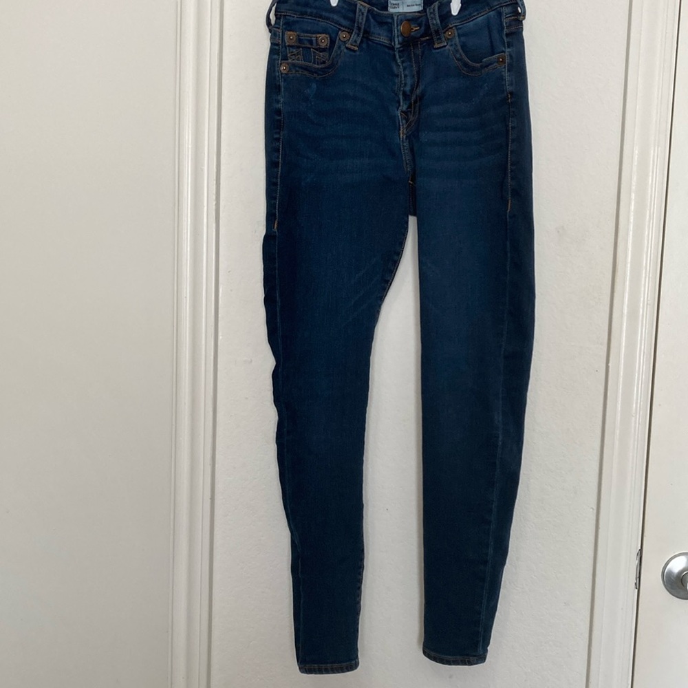 True Religion Jennie Curve Mid Rise Skinny 28 Dark Wash